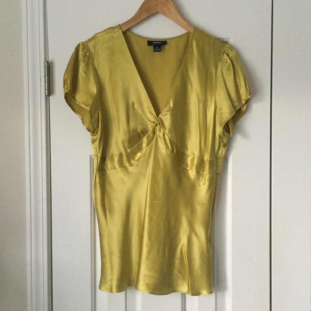 Alfani golden yellow silk top